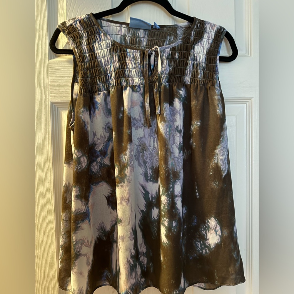Simply Vera Vera Wang Brown and White Sleeveless Blouse